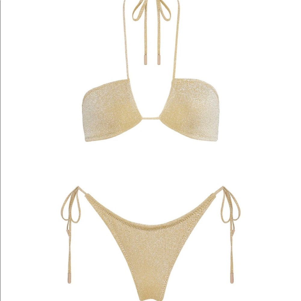 NWT gold sparkle Triangl bikini